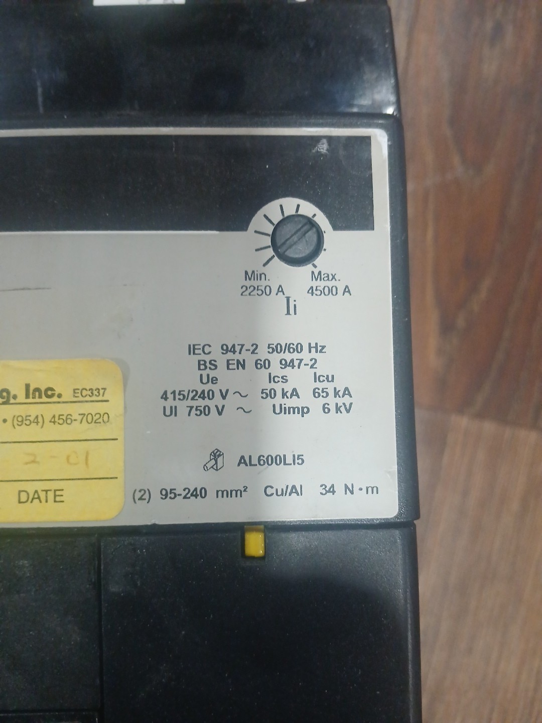 Square D I-Line LC36450 450A Circuit Breaker 480/600V 3 Pole LC 450 Amp