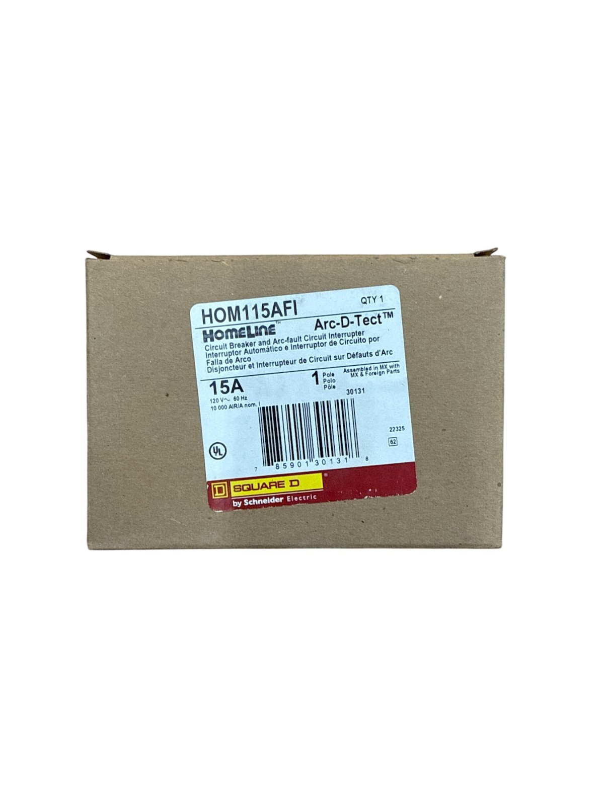 Square D Homeline HOM115AFI 15A 1-Pole Arc Fault AFCI Pigtail Breaker