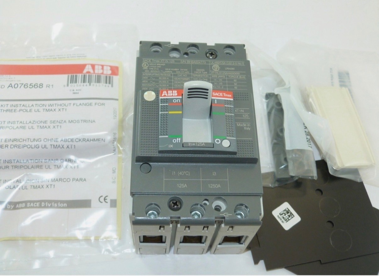 ABB SACE Tmax XT1N 125 Circuit Breaker 3 Pole 90A XT1S TMF 40-500 New