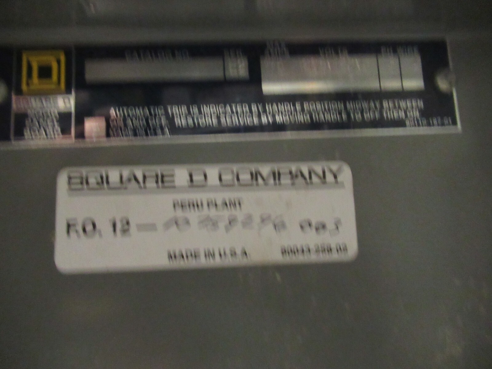 Square D NQOD Panelboard Q2L3175 MainBreaker 120/208V 3P4W CU Split Bus LC E301