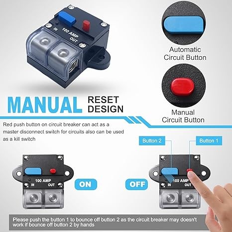60 Amp Circuit Breaker Resettable Circuit Breaker Manual Reset Swit Style: 60A