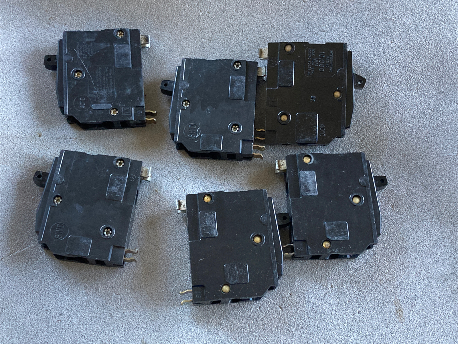 Lot of 2 Square D QO115 15A 1 Pole Circuit Breaker Trip Window Yellow “D”