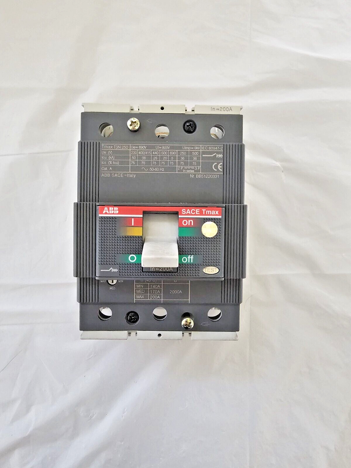 ABB SACE Tmax T3N 250 Circuit Breaker 200A ICE 60947 – 2