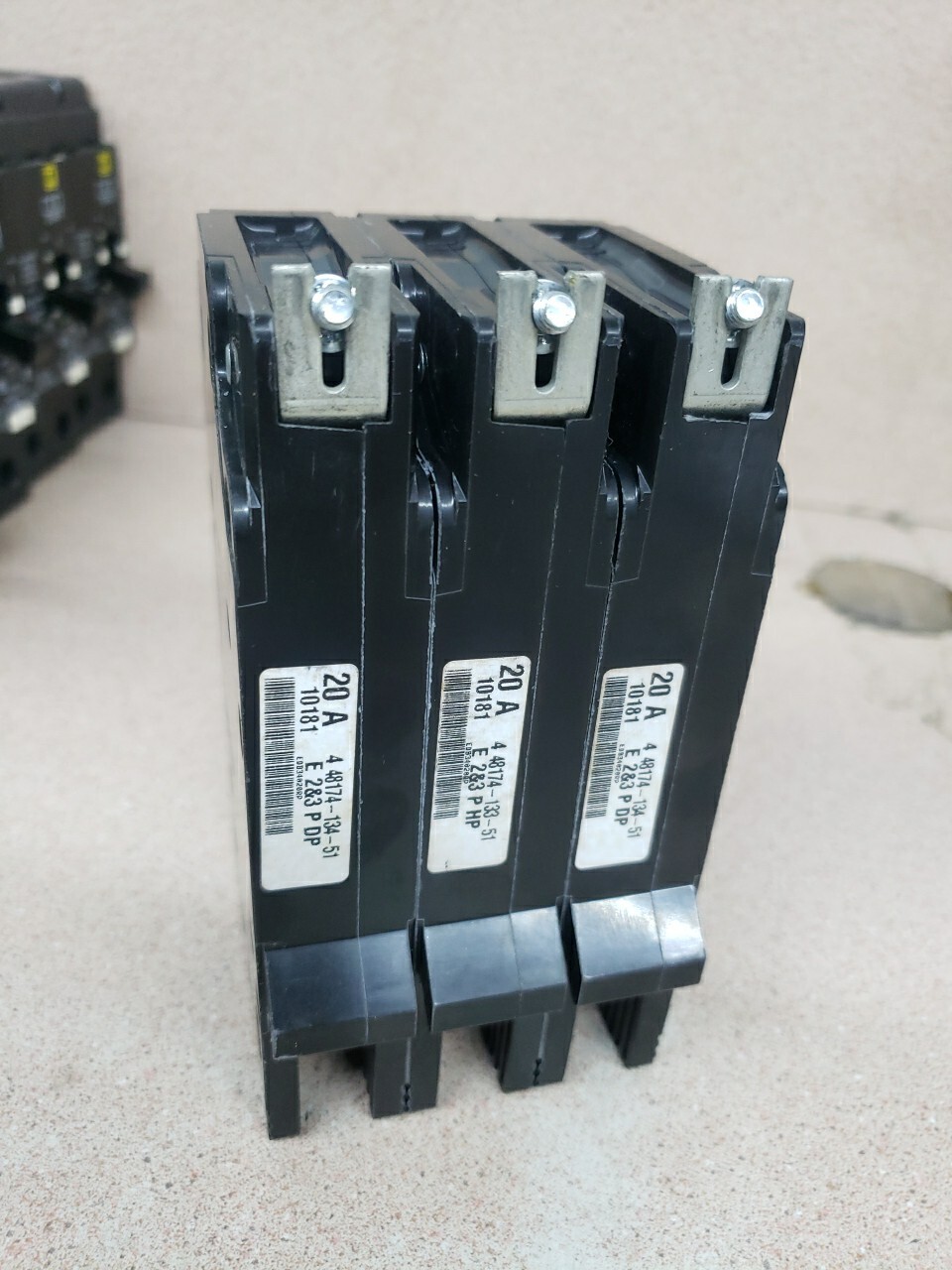 Square D EDB34020 20A 3 Pole Bolt On Circuit Breaker 480V fits NF panelboard