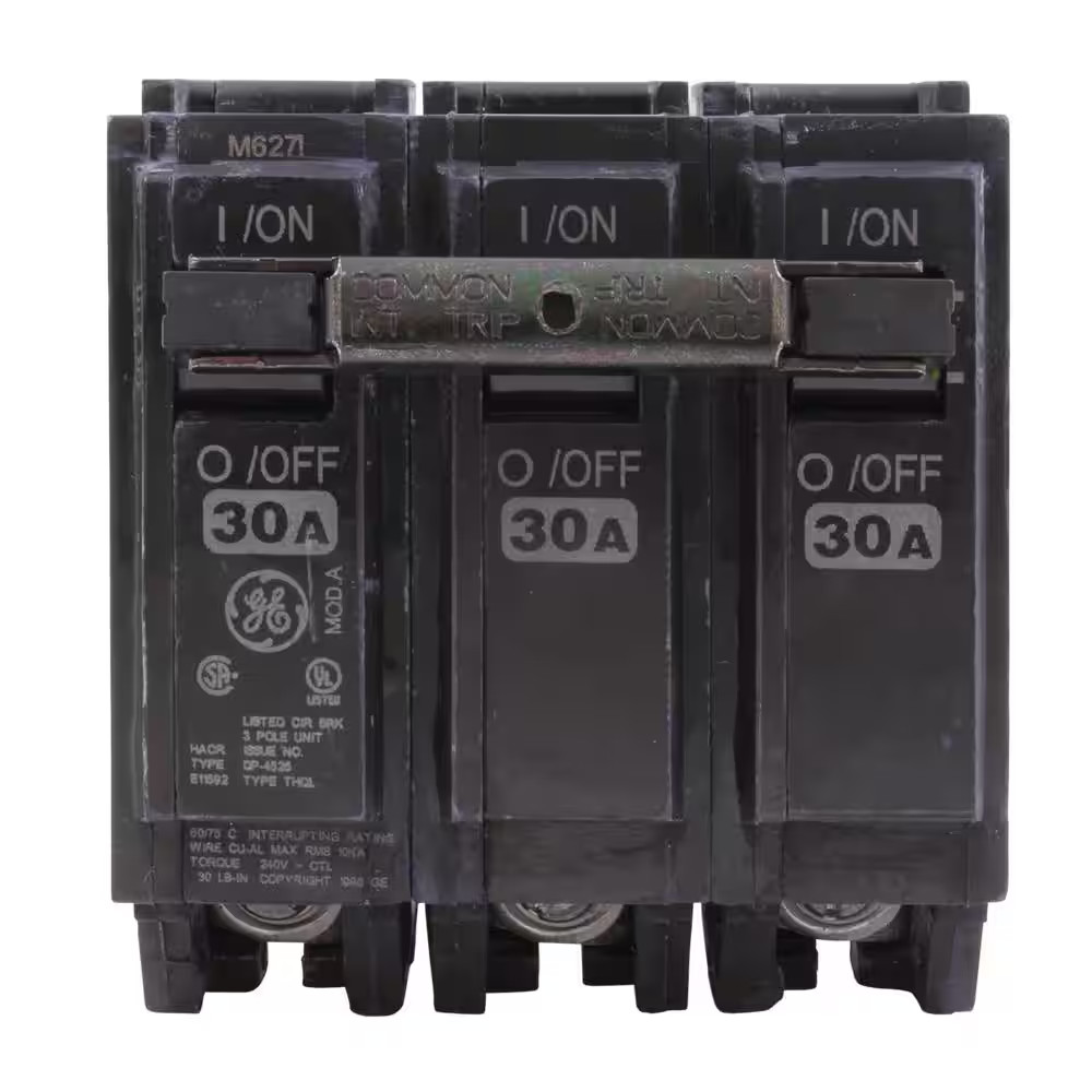GE Q-Line 30 Amp 3 in. Triple-Pole Circuit Breaker THQL32030