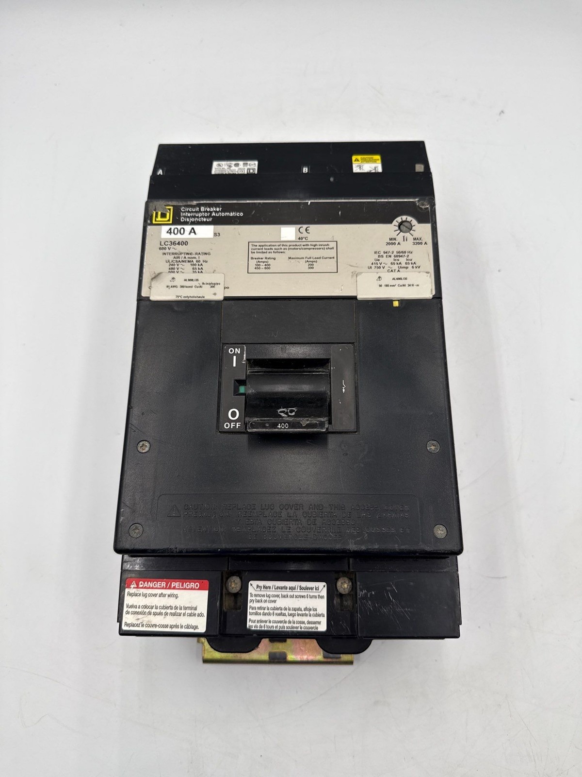 Square D LC36400 I-Line Circuit Breaker 400A 3P 600V LC 400 Amp 3 Pole 3PH