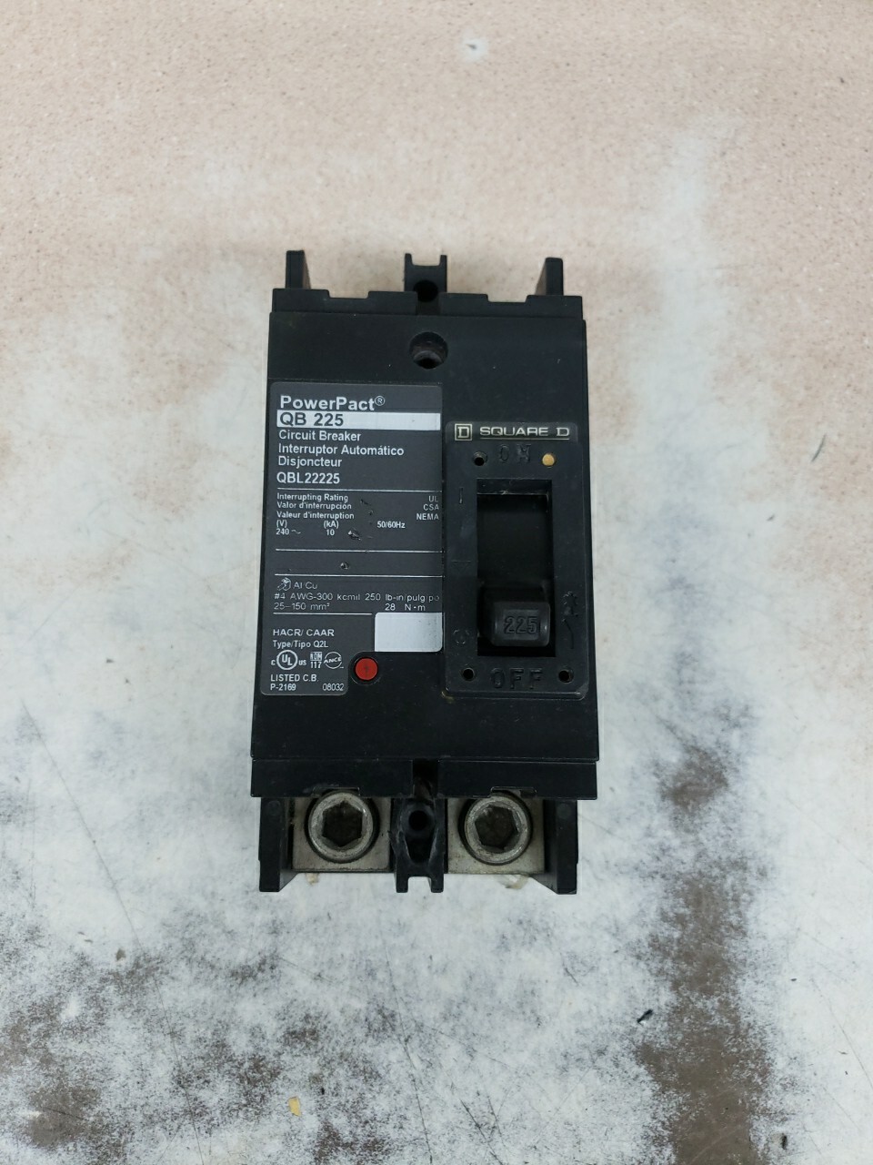 Square D QBL22225 225A 240V Circuit Breaker