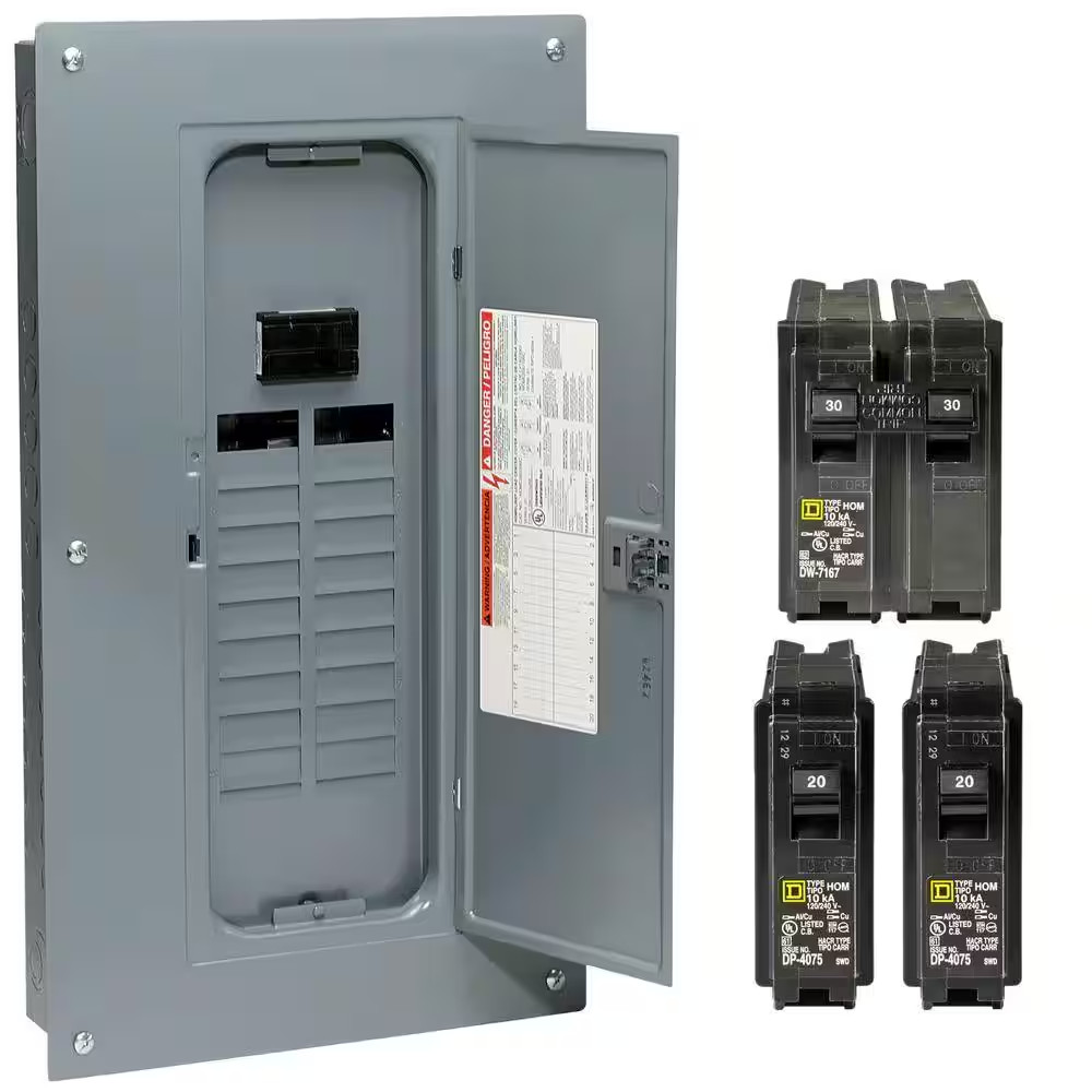 Homeline 100 Amp 20-Space 40-Circuit Indoor Main Breaker Qwik-Grip Plug-On Neutr