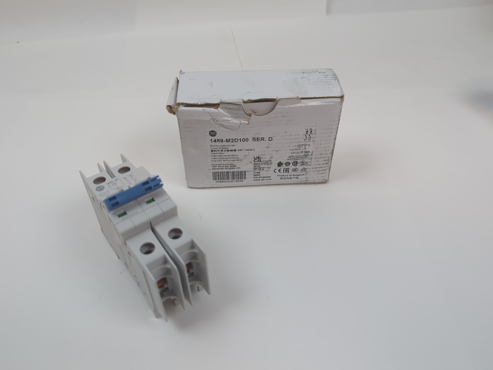Allen-Bradley 1489-M2D100 10A 2-Pole Miniature Circuit Breaker Trip Curve D NEW