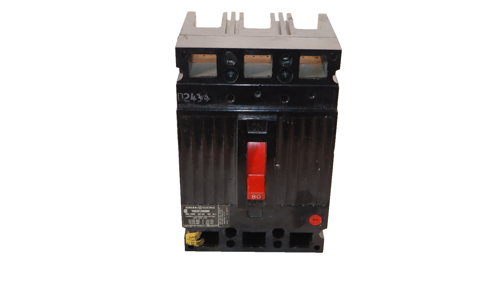 GE 80A 80 Amp Circuit Breaker THED136080 600V 3-Pole General Electric