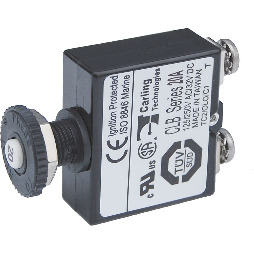 Blue Sea Systems 2134 Push Button Reset Only Screw Terminal Circuit Breaker 20