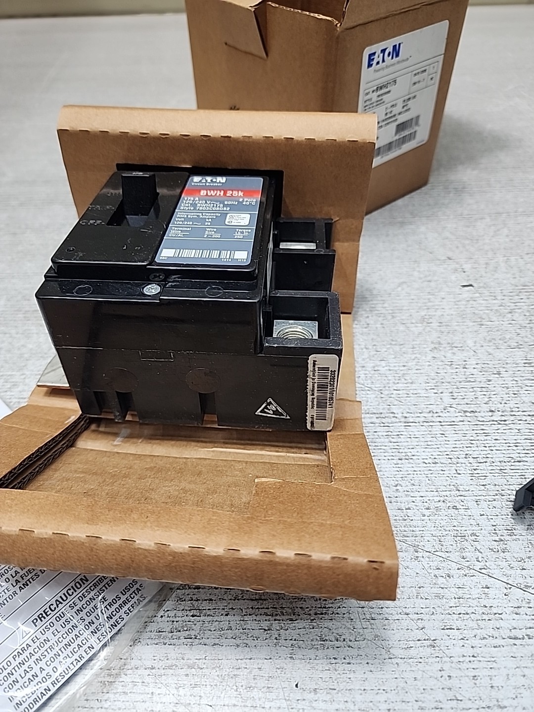 Eaton BWH2175 2 Pole 175 Amp 120/240v Type BWH 25k