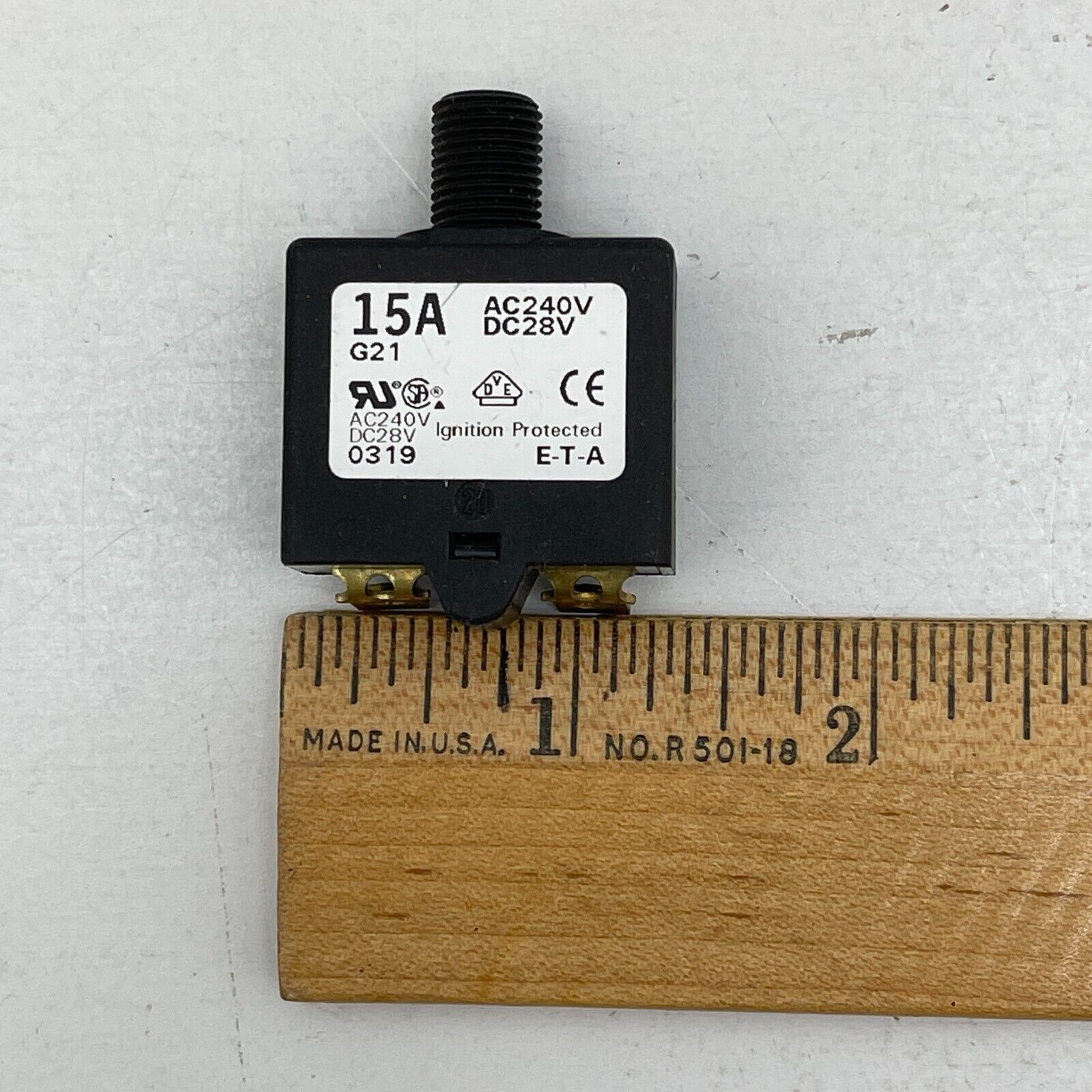 ETA G21-15A Thermal Circuit Breaker 15 A, 240 VAC 28 DVC – Pack of 5