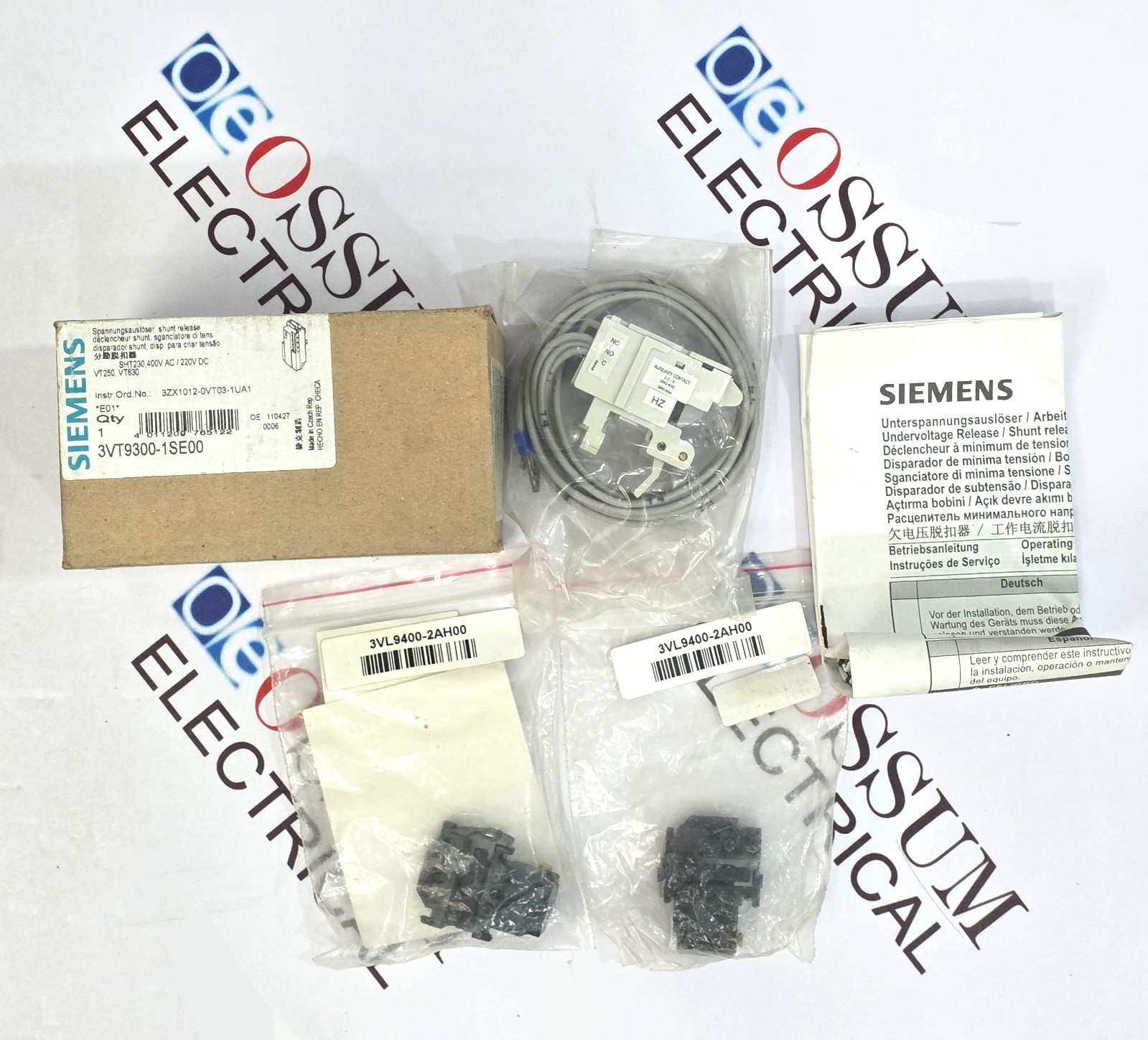 SIEMENS 3VT9300-1SE00 CIRCUIT BREAKER ACCESSORY SHT 230-400VAC/220VDC