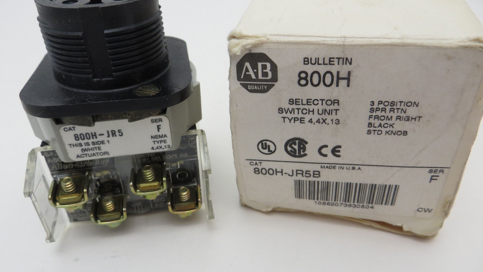 800H-JR5B AB SELECTOR SWITCH 800H PB NON ILLUMINATED 3 POSITION