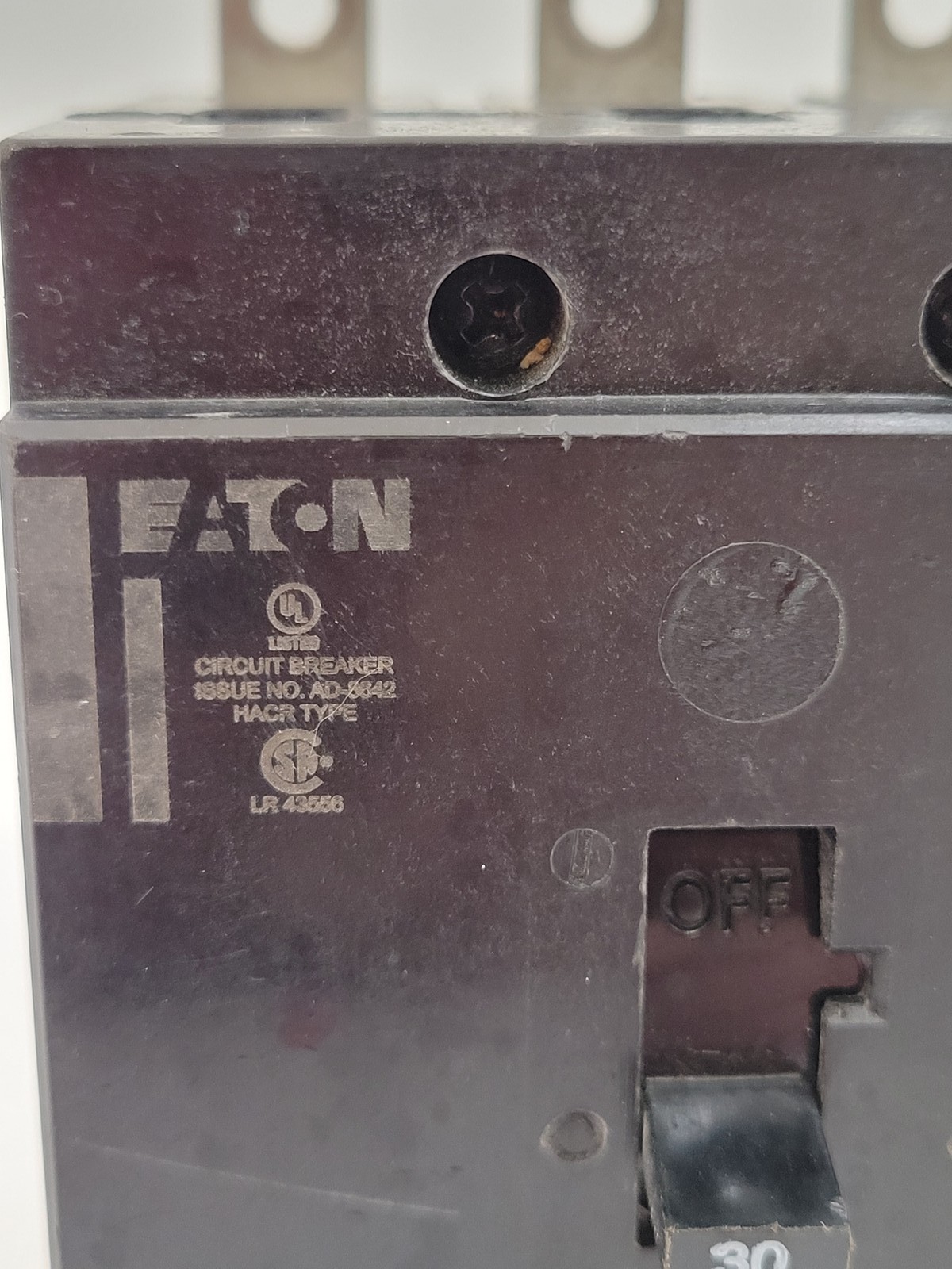 Eaton GHB3030 Bolt On Circuit Breaker 30 Amp 3P 480VAC 125/250 VDC GHB