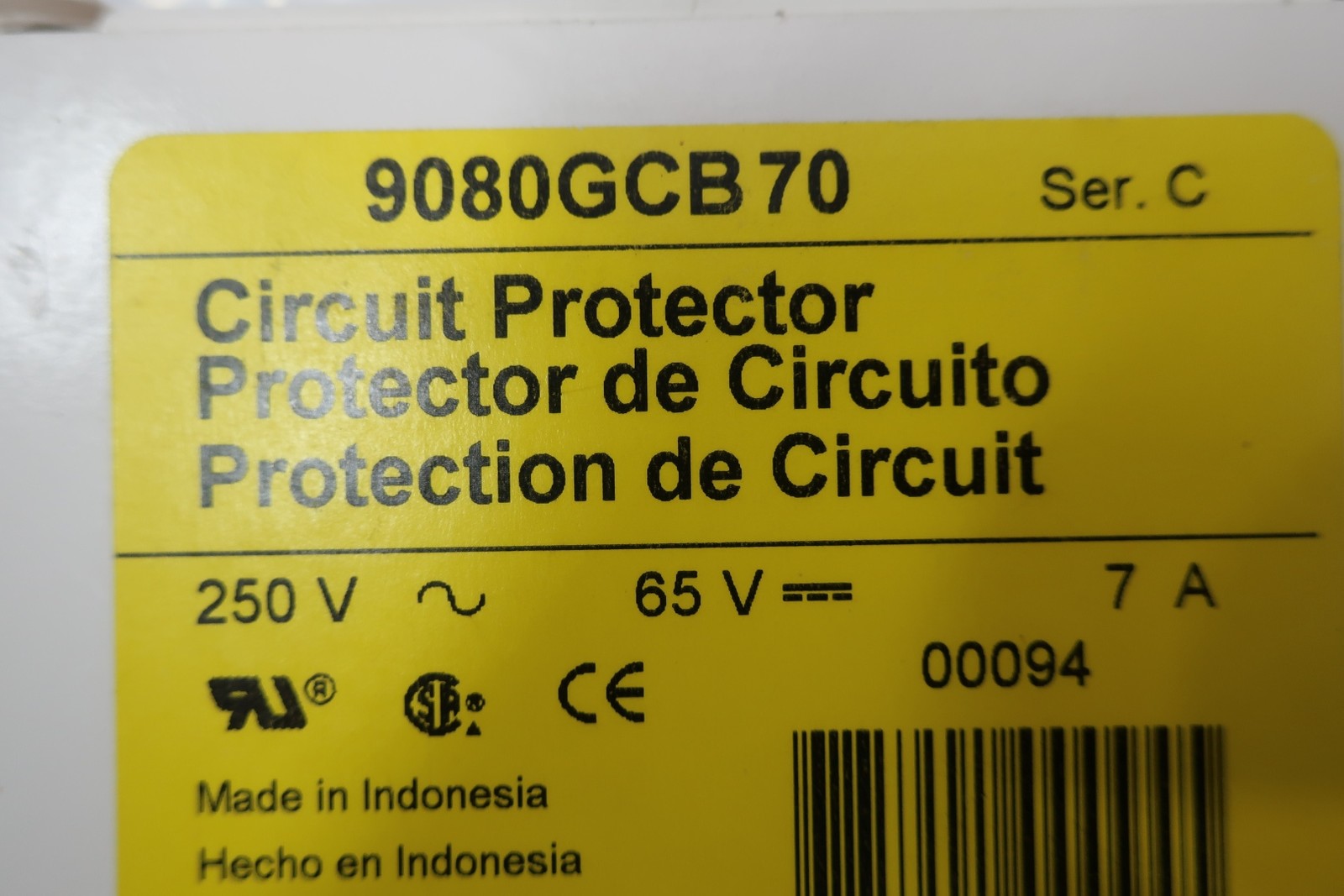 Square D 9080GCB70 Circuit Breaker Ser C 7a 250v-ac 1p