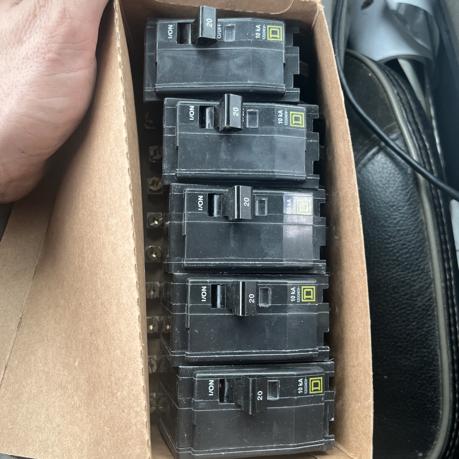 SQUARE D QOB220EPD 20A 2 Poles equipment protection circuit breaker 5 pack
