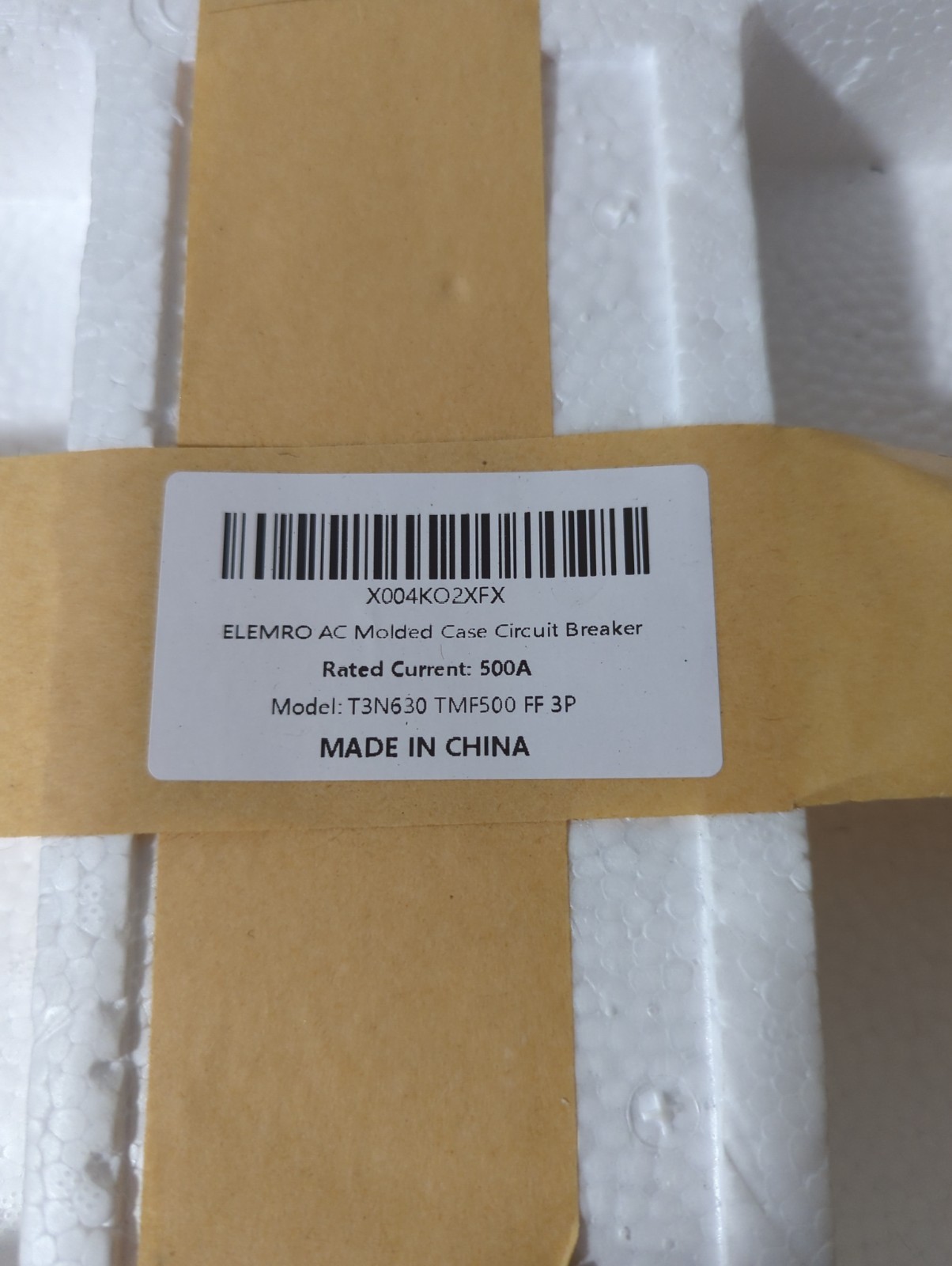 Elemro Ac Molded Case Circuit Breaker 500A – Model T3N630 TMF500 FF 3P