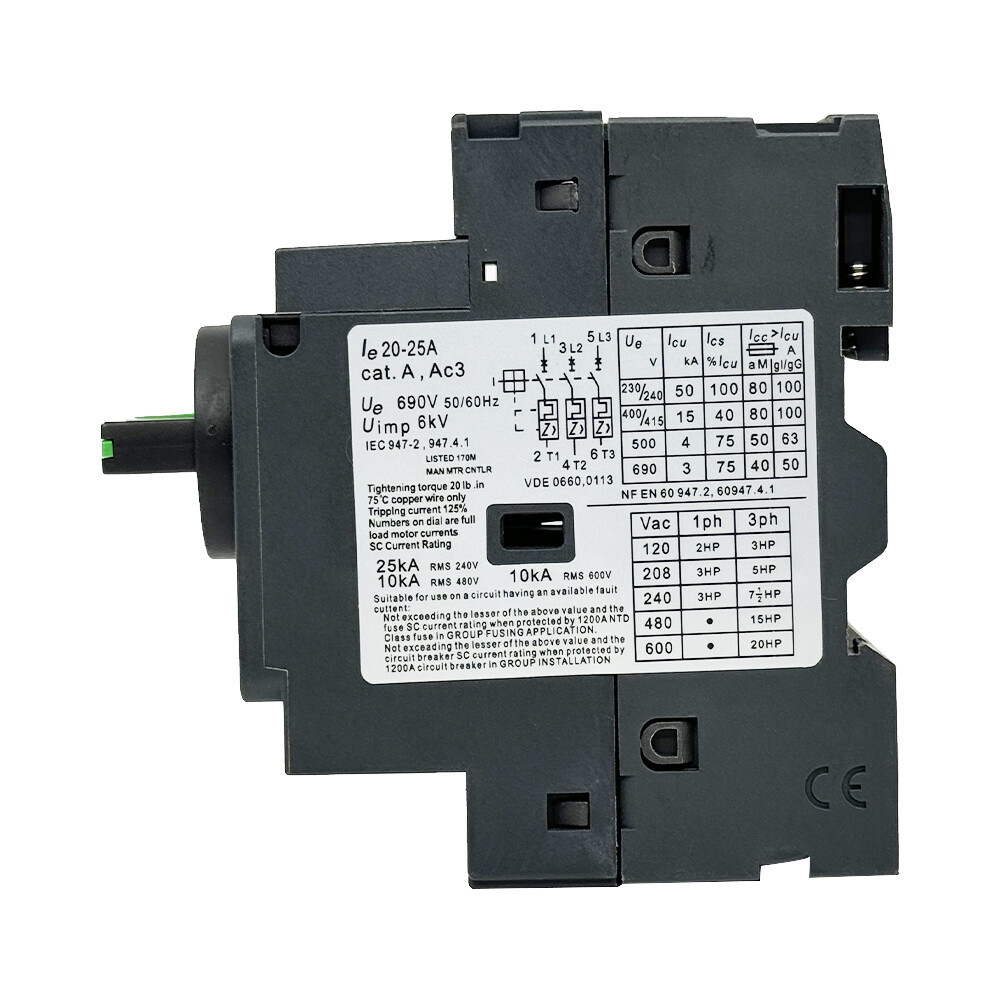 GV2P22 Motor circuit breaker Deca 3P 20-25A thermal magnetic with rotary knob