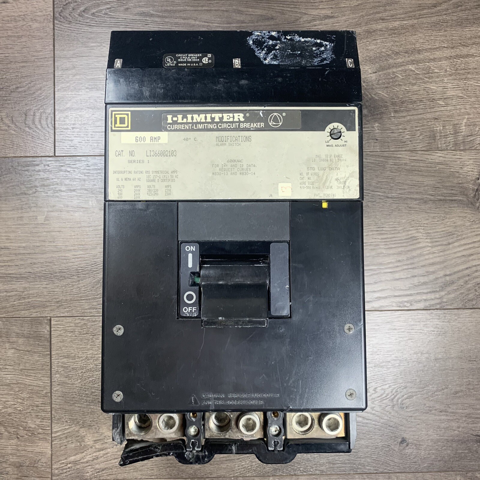 READ DESC! SQUARE D LI36600 (LI366002103) I-LIMITER BREAKER 3 POLE 600A