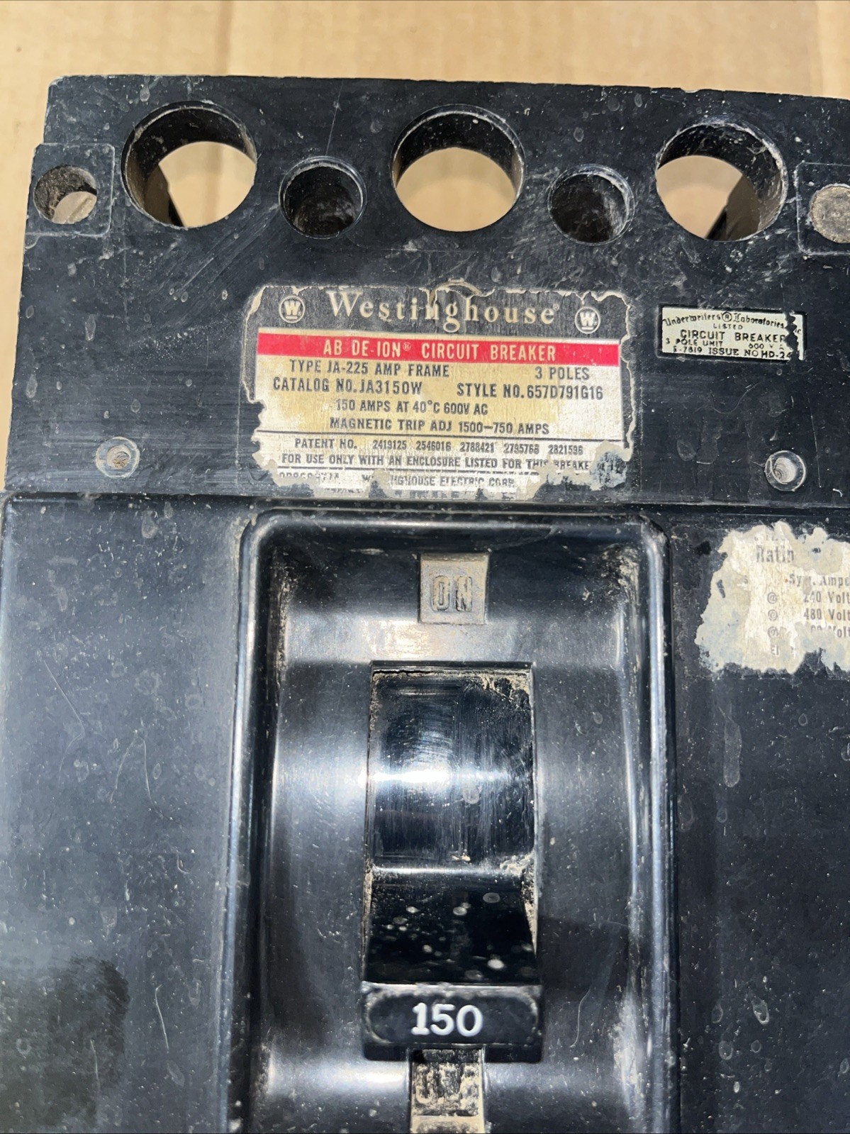 JA3150W Westinghouse Type JA Circuit Breaker 3 Pole 150 Amp 600V 150A With Lugs