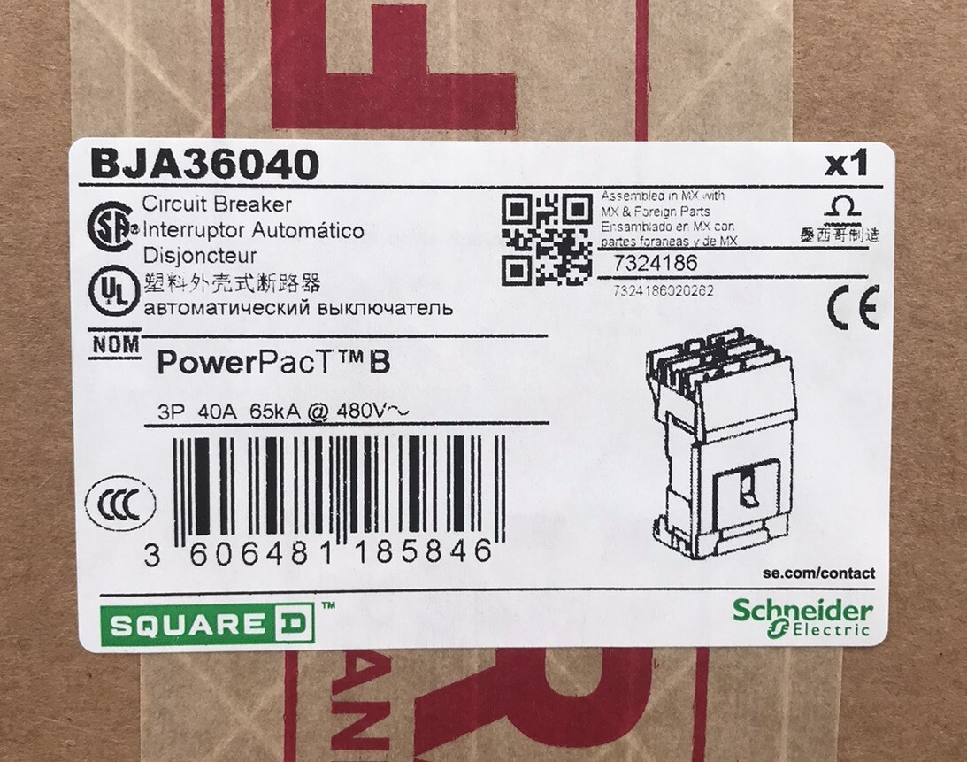 HOUSTON STOCK NEW SQUARE D BJA36040 POWERPACT 40 AMP 347V FREE 2 DAY AIR BUY NOW