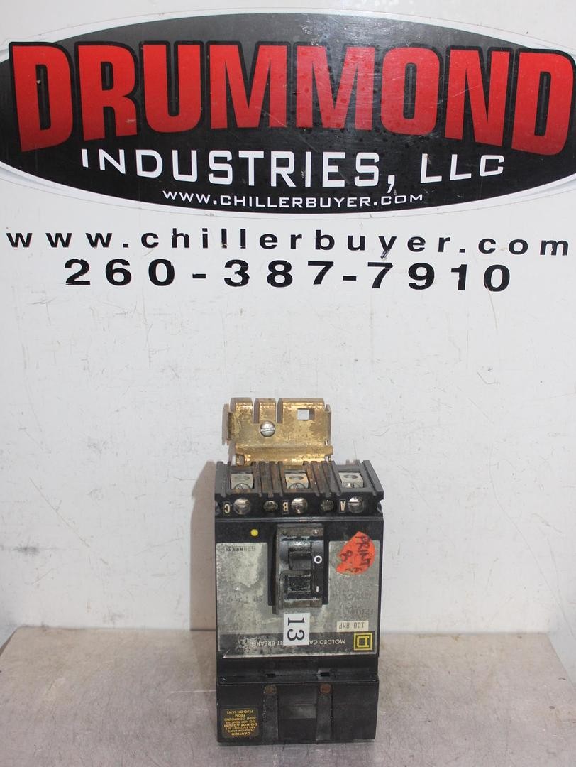 SQUARE D I-LINE CIRCUIT BREAKER FA34100 100 AMP 480 VAC 3-POLE *FADED TAG*