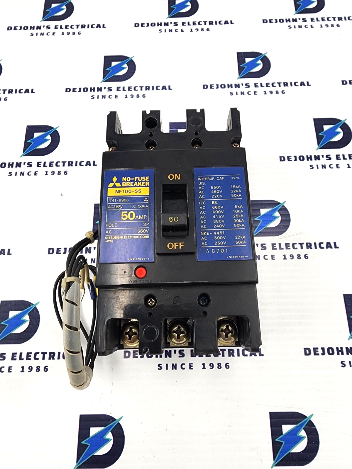MITSUBISHI NF 100-SS 50 AMP 3 POLE 660V WITH ALARM SWITCH CIRCUIT BREAKER