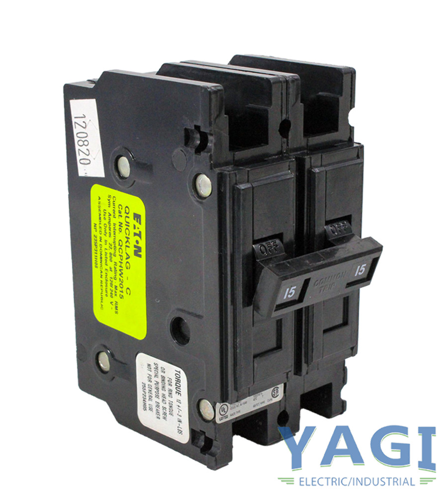 Eaton QCPHW2015 Quicklag Breaker 15A 2-Pole 120/240V Cable-In/Cable-Out