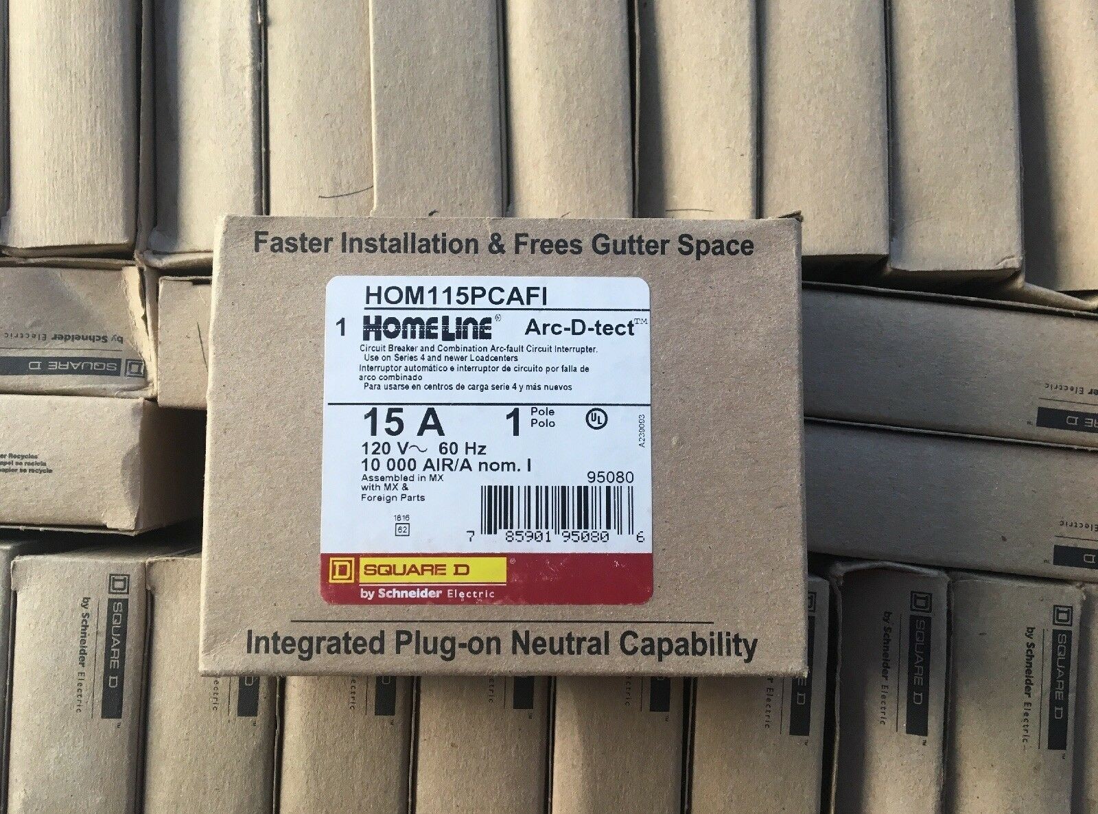 LOT OF 10 Square D HOM115PCAFI Circuit Breaker 15 Amp AFCI Plug-On