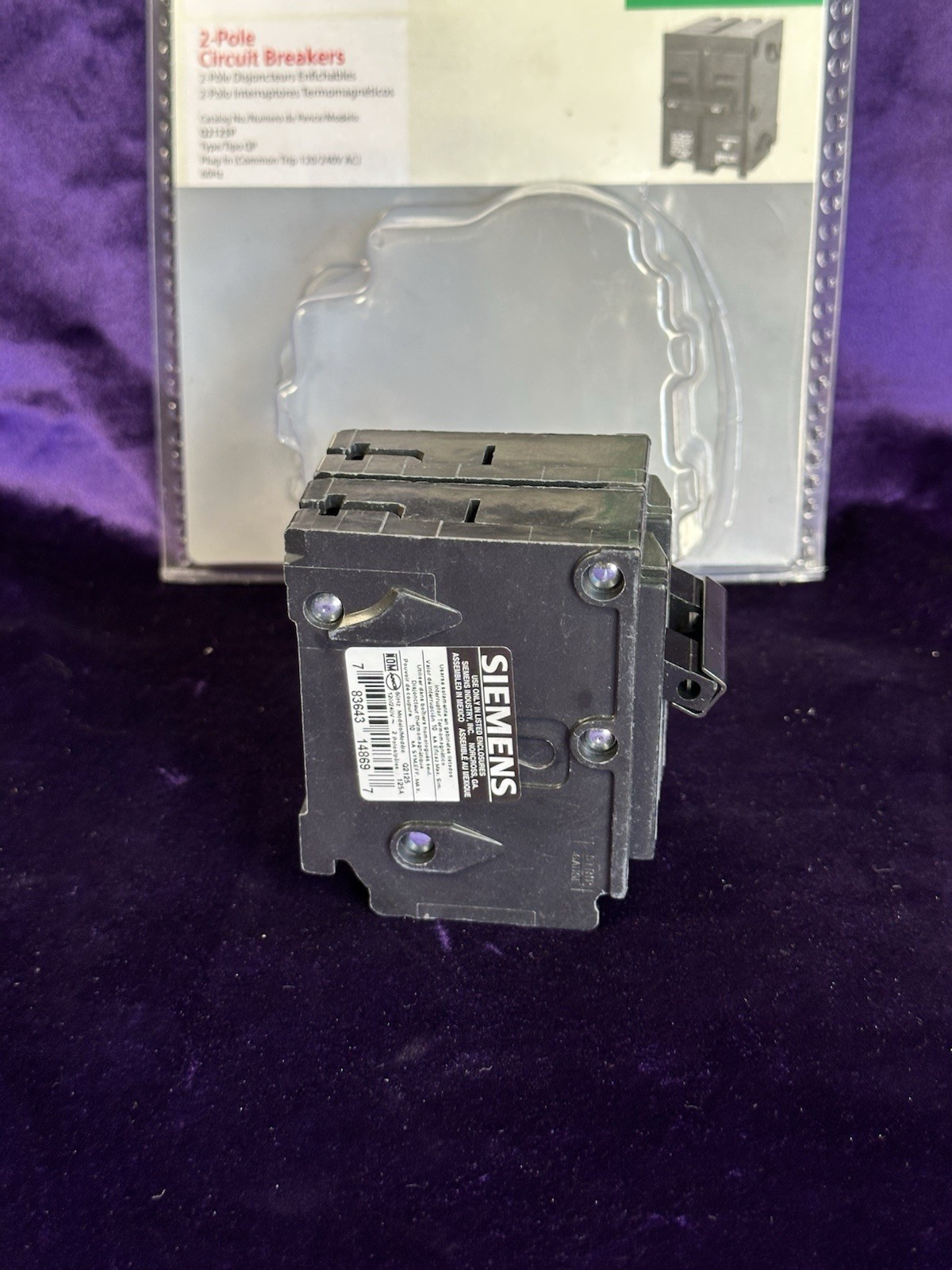 Siemens ITE Q2125 125A 2P Circuit Breaker 125 Amp 2 Pole 120/240VAC I-T-E QP2125