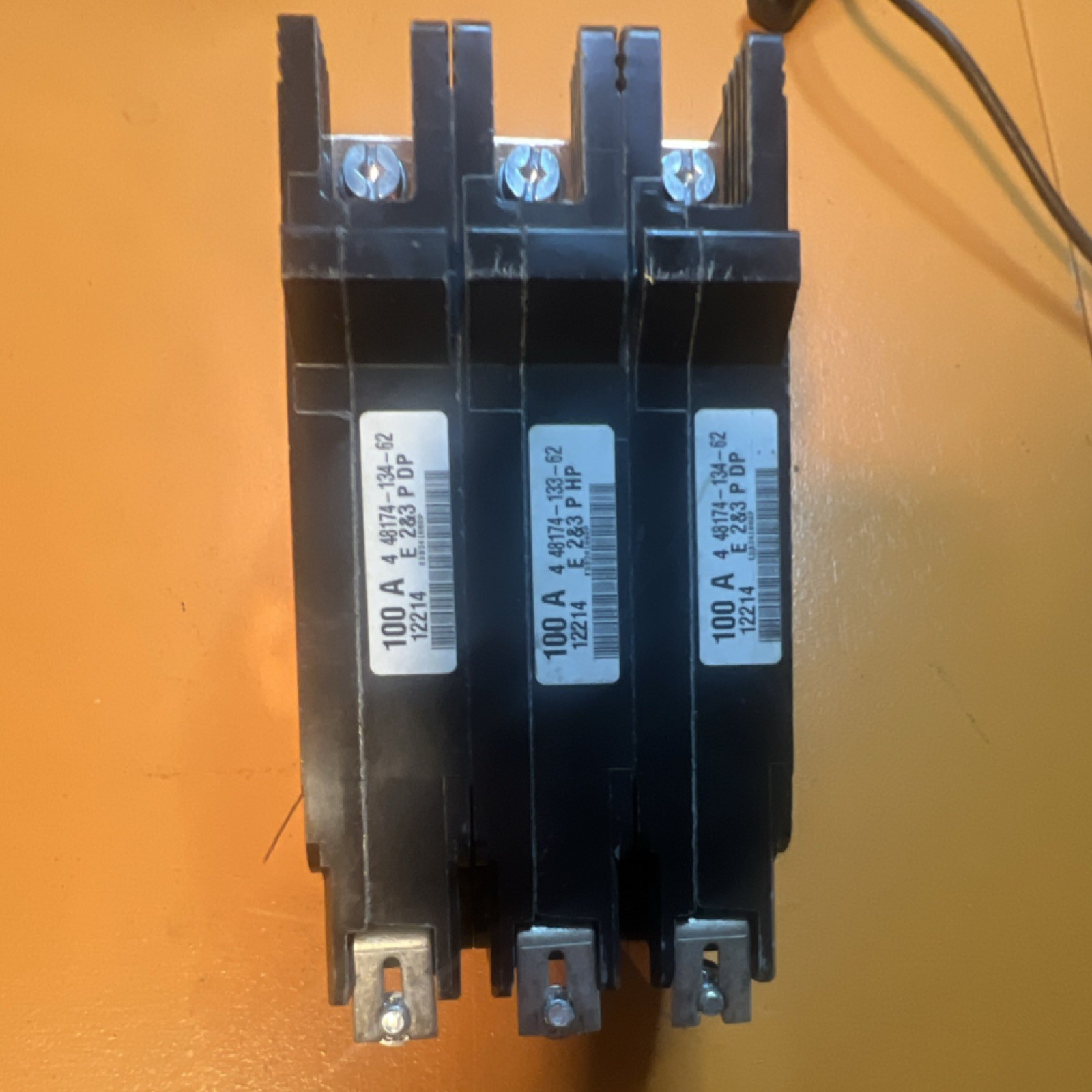 (2)available Square D EDB34100 100A 480/277V 3-Pole Bolt-On Magnetic Breaker