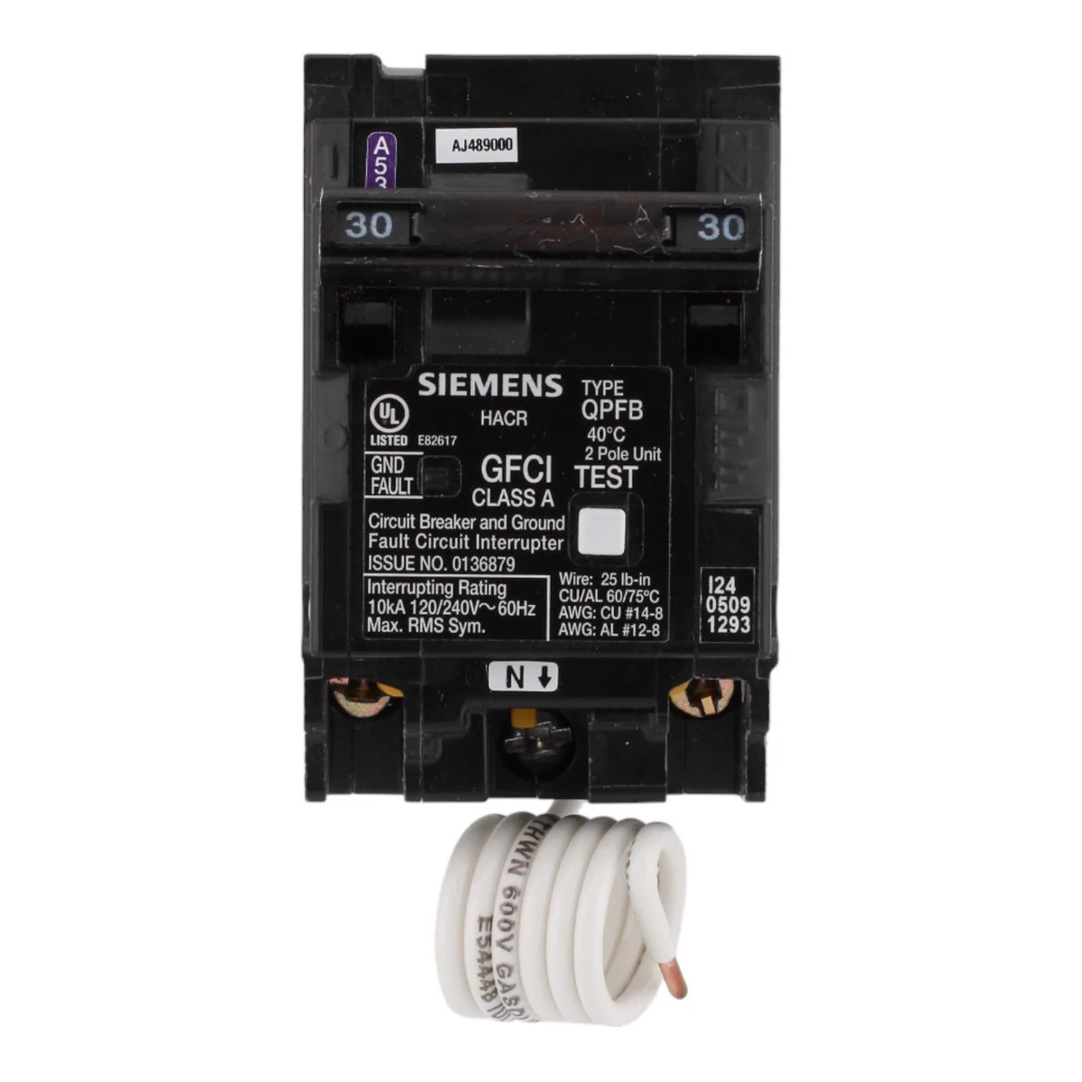 Used Pack Of 5 Siemens Q230GF 30Amp 2 Pole GFCI Ground Fault Breaker 120/240