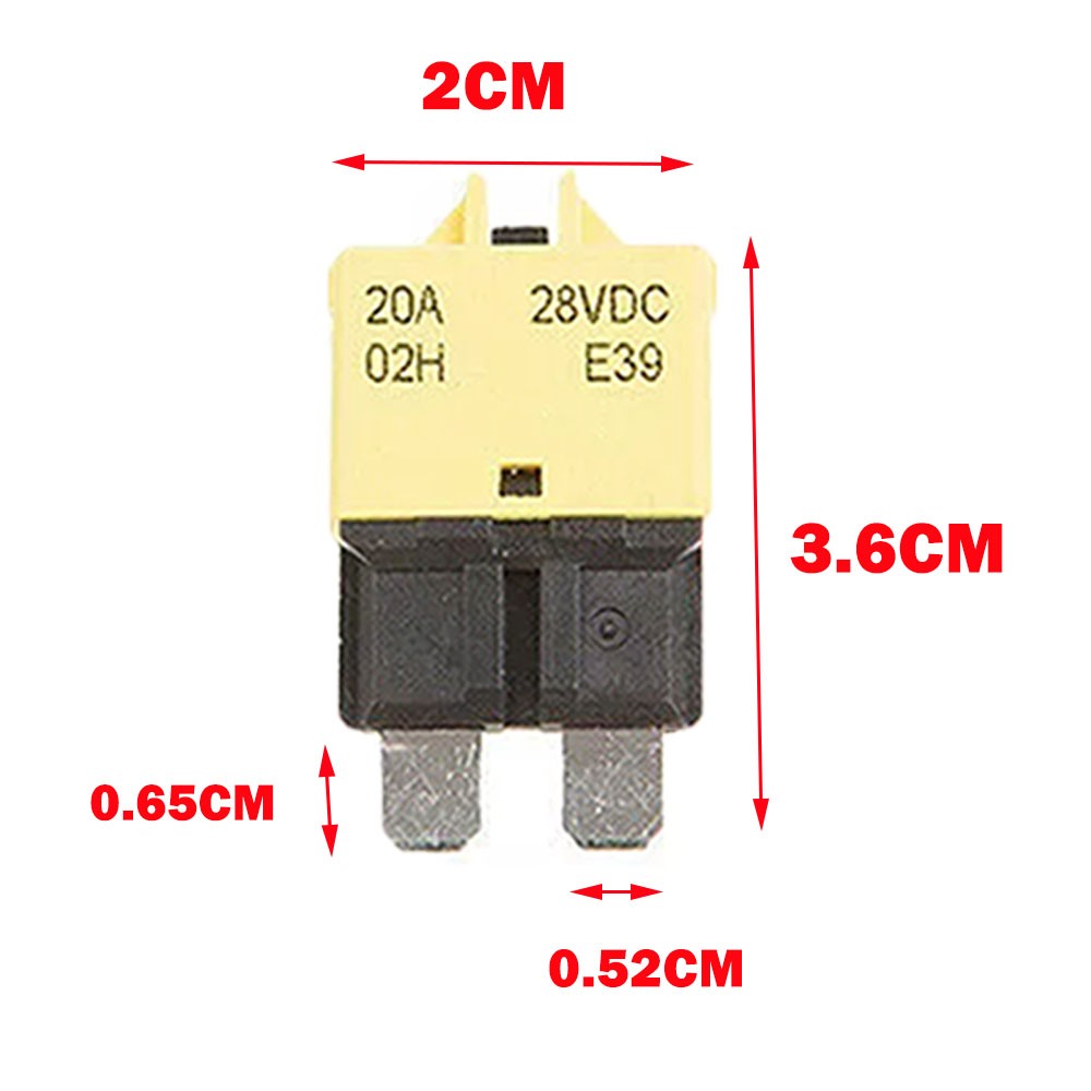 10PC 20A Car Manual Circuit Breaker Blade Fuse 12V/24V Resettable Boat Marine