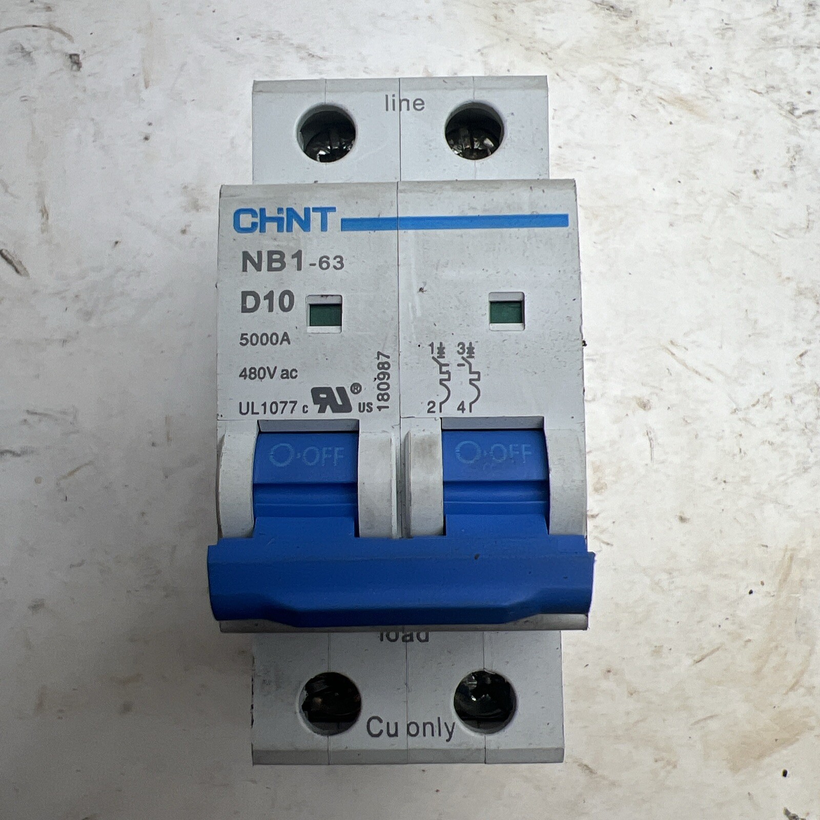 🔥CHNT NB1-63 D10 CIRCUIT BREAKER 2 POLE 10A, Used, Free Shipping🇺🇸