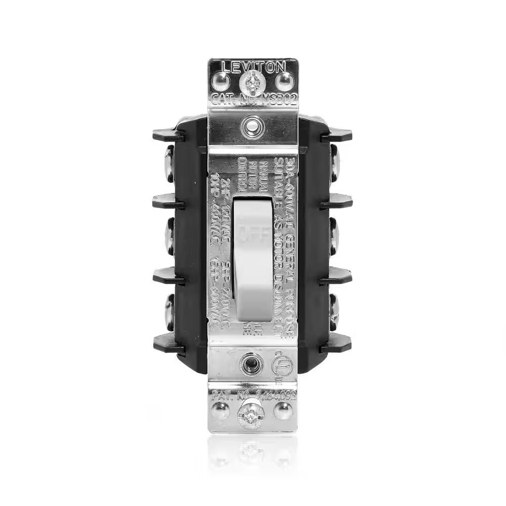 30 Amp 600 Volt Industrial Grade Three Pole Three Phase AC Manual Motor Toggle