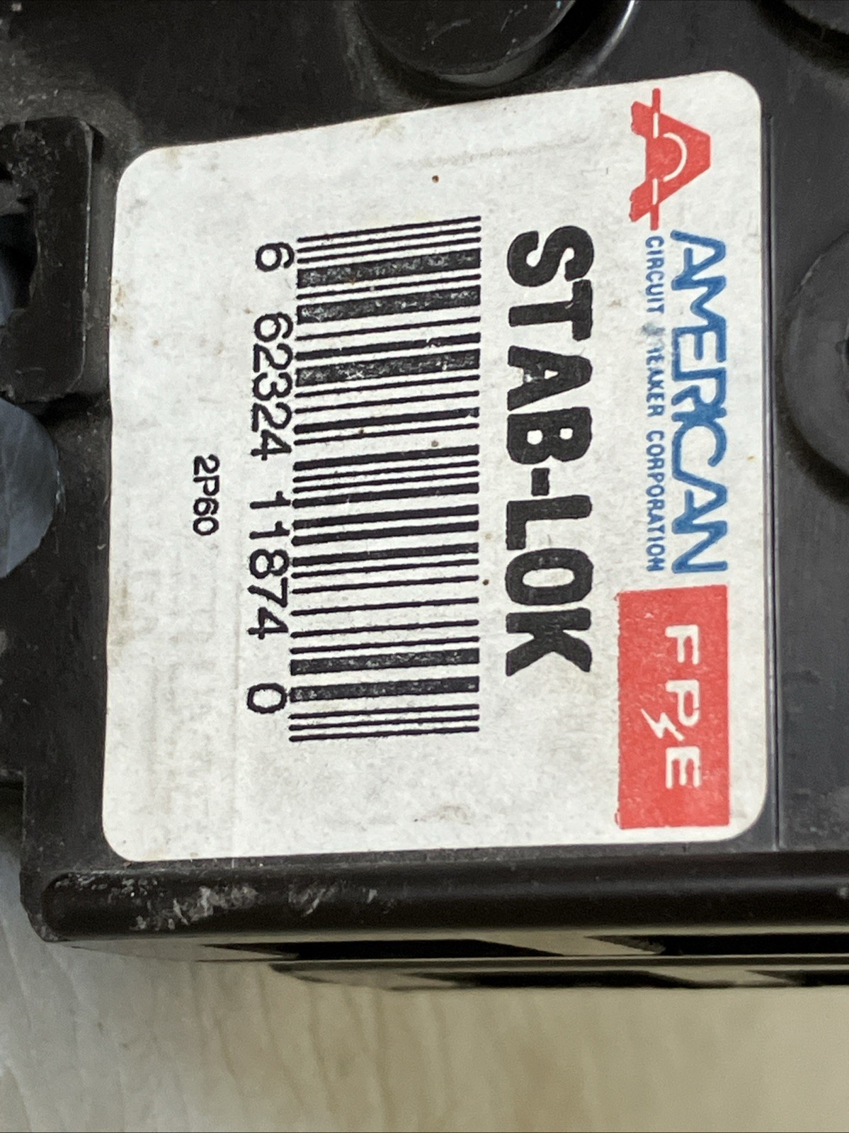 FPE NA260 Federal Pacific 2P 60A 240V Stab-Lok Circuit Breaker Black White “60”
