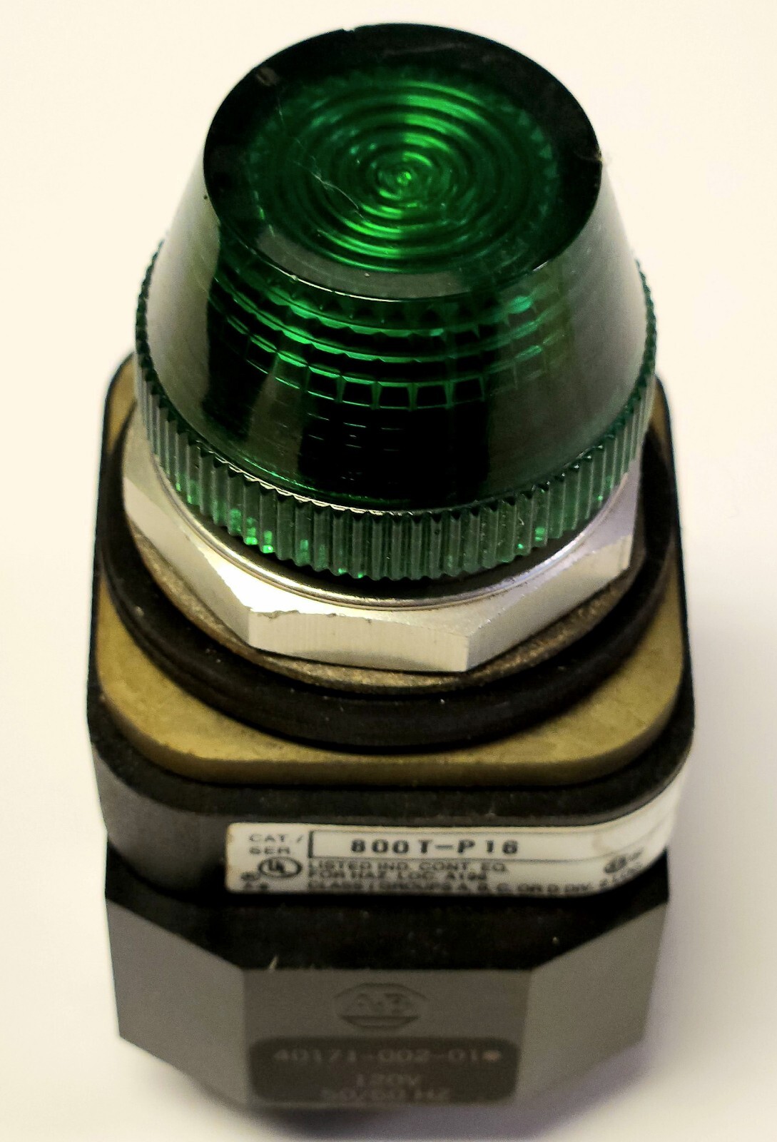 ALLEN BRADLEY 800T P16G 120 VAC Green Lens Indicating Pilot Light