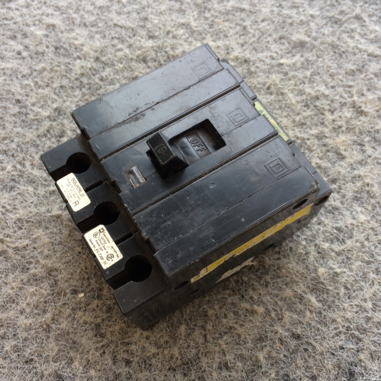 SQUARE D EHB EHB34015 3 POLE 15 AMP 480V CIRCUIT BREAKER FOR NEHB PANELBOARDS