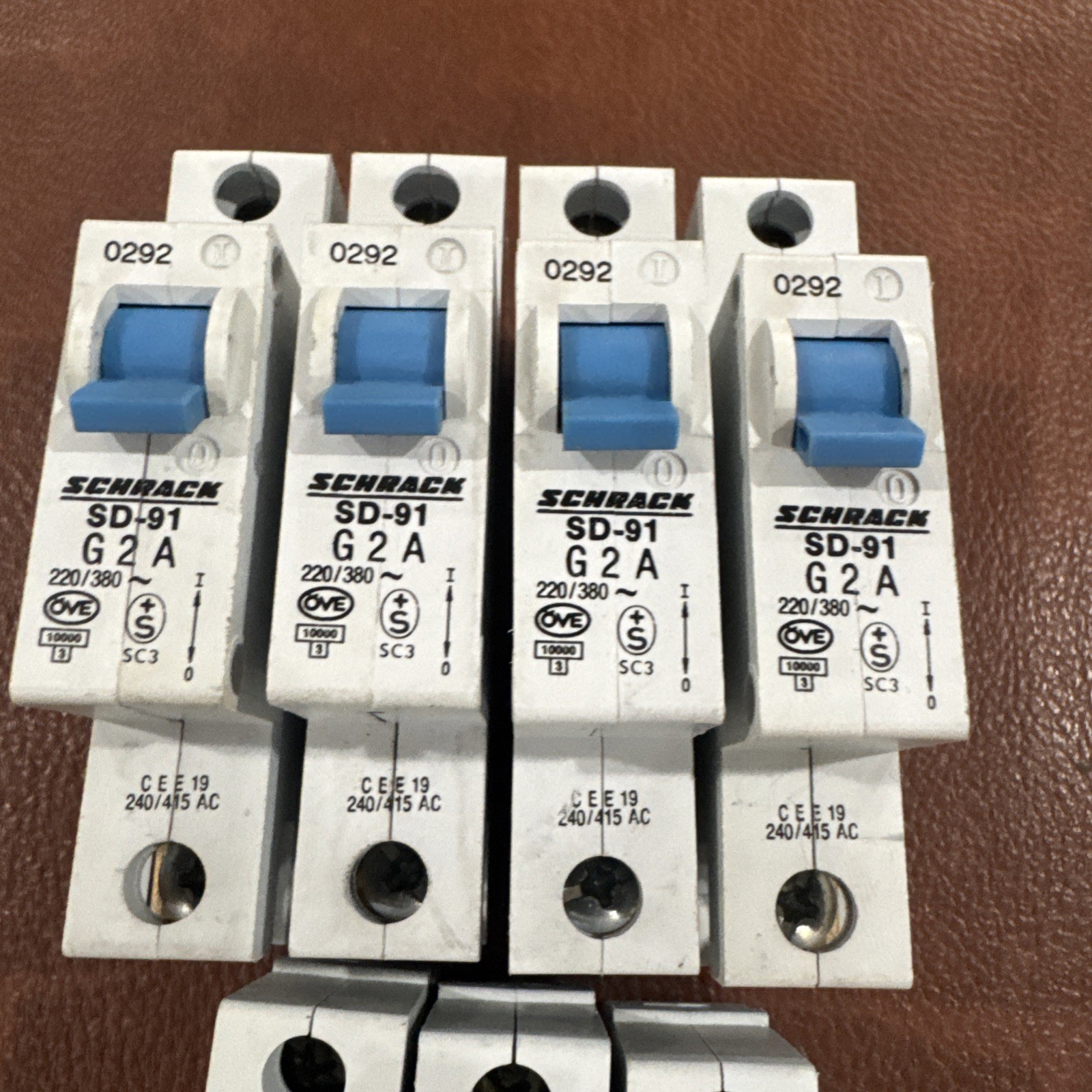 Lot of 7 Schrack SD-91 G2A G4A G6A G10A Circuit Breaker 2 Pole
