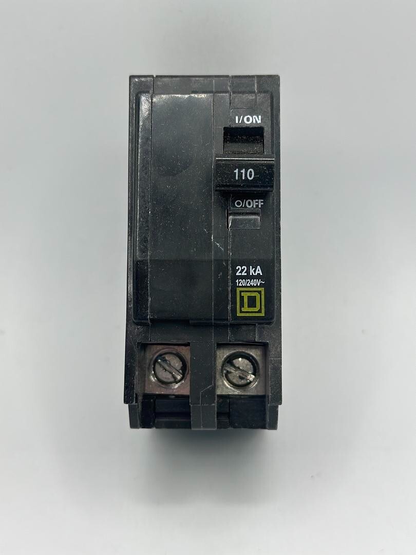 USED SQUARE D QO2110VH Circuit Breaker 110 Amp 2 Pole 120/240V 22kA