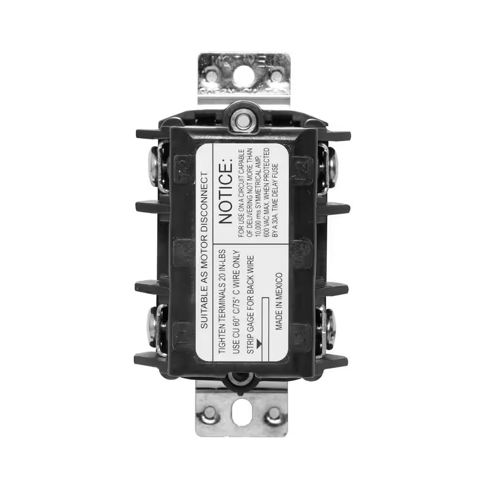 30 Amp 600 Volt Industrial Grade Three Pole Three Phase AC Manual Motor Toggle