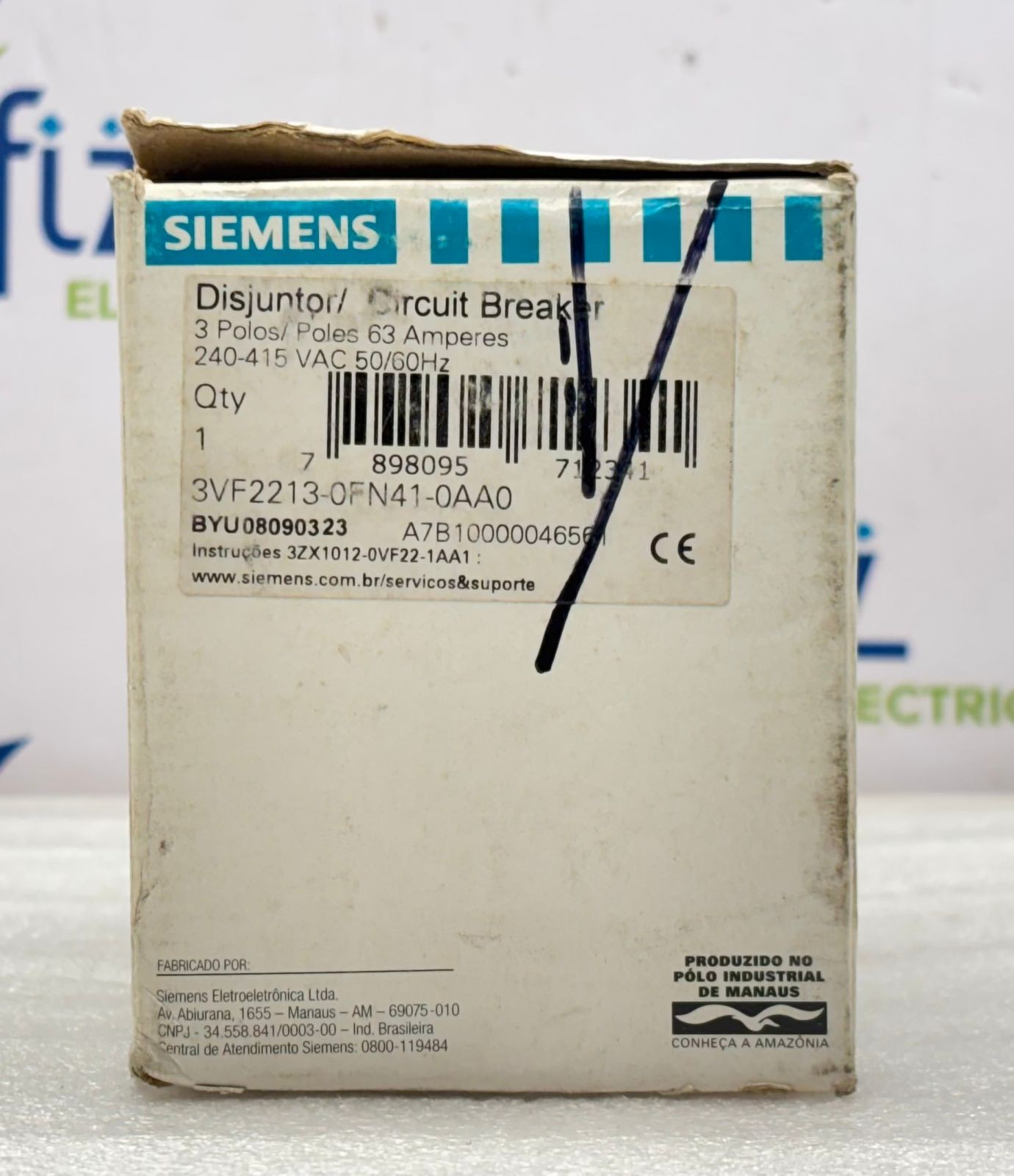 SIEMENS 3VF2213-0FN41-0AA0 CIRCUIT BREAKER 63 A 3 POLE 220VAC 65KA FREE SHIPPING