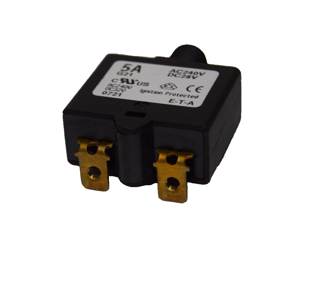 Lot 5 E-T-A ETA 1658-G21-00-S83-5A BREAKER 7-17sec 5A 5 Amp G21 1658 240v 28v