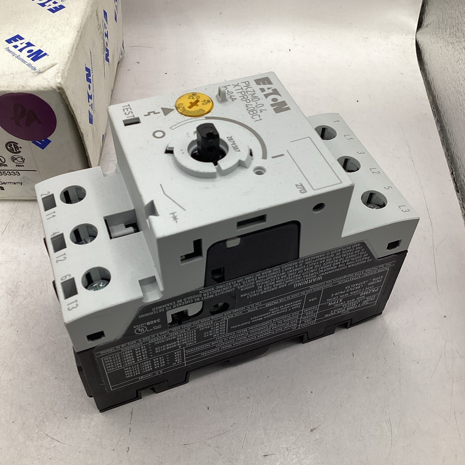 Eaton PKZM0-0,4/AK Motor Protective Circuit Breaker XTPRP40BC1 *missing knob 🟣