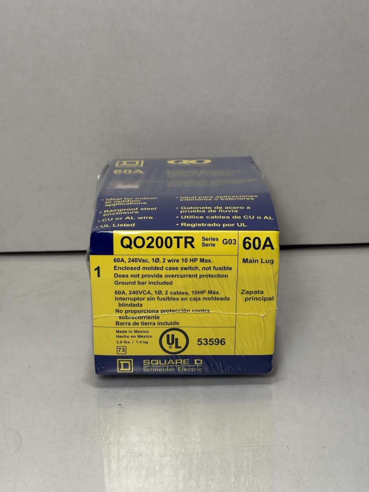 QO Square D Enclosed Molded Case Circuit Disconnect Switch Series G03 QO200TR