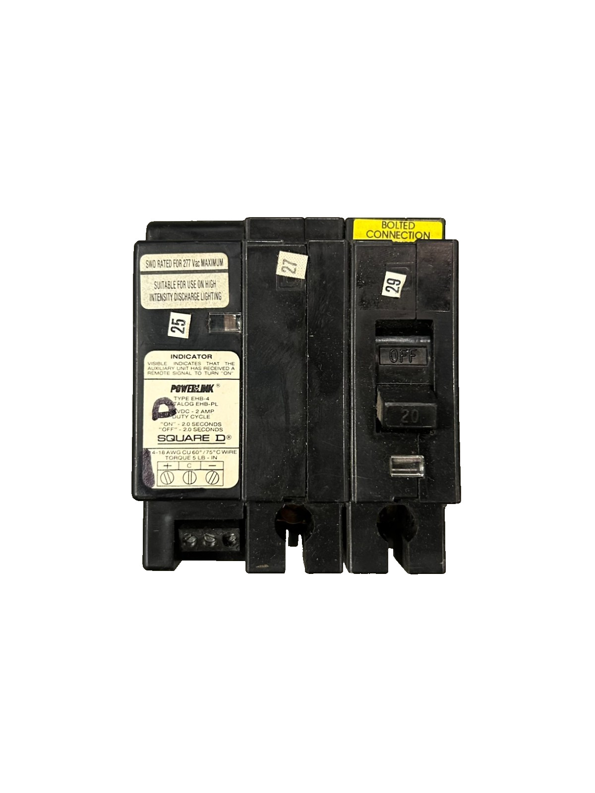 Square D EHB24020PL Circuit Breaker 20A 2-Pole 480V