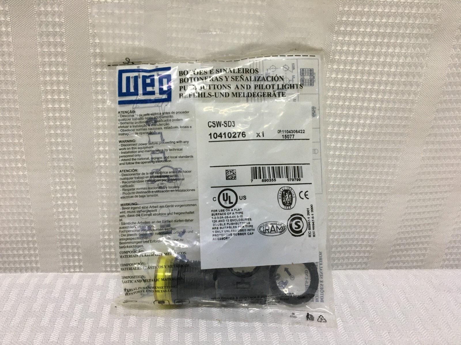 New! (Lot of 4) WEG CSW-SD3 Pilot Light (#50060)