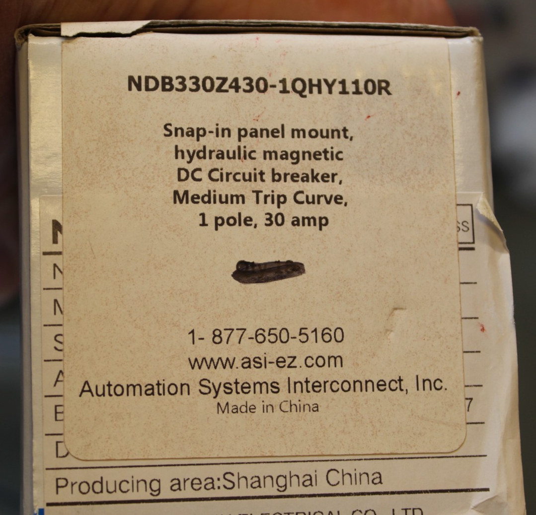 Lot of 8 Nader Circuit breakers , 1Pole, 30 Amp ,Medum Trip Curve, Snap-in